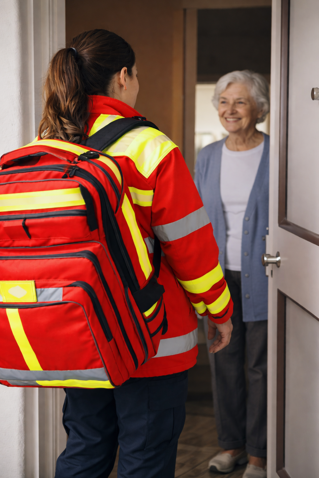 Sanitäterin bei Hausbesuch